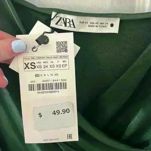 NWT Zara Draped Lingerie-Style Dress - Picture 3 of 7